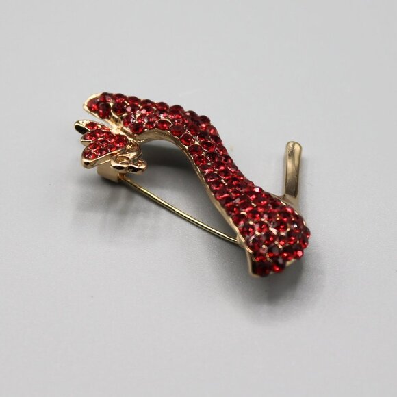 Heels shoes sexy jewelry brooch pin fashion gold tone red new adorable elegant - Picture 9 of 12